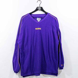 Minnesota Vikings Logo Athletic Fleece Pullover NFL Game Day Football Large VTG